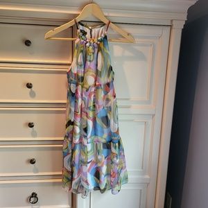 Muse Dress Size 2 Jewel Neck Lined Womens Multi-color